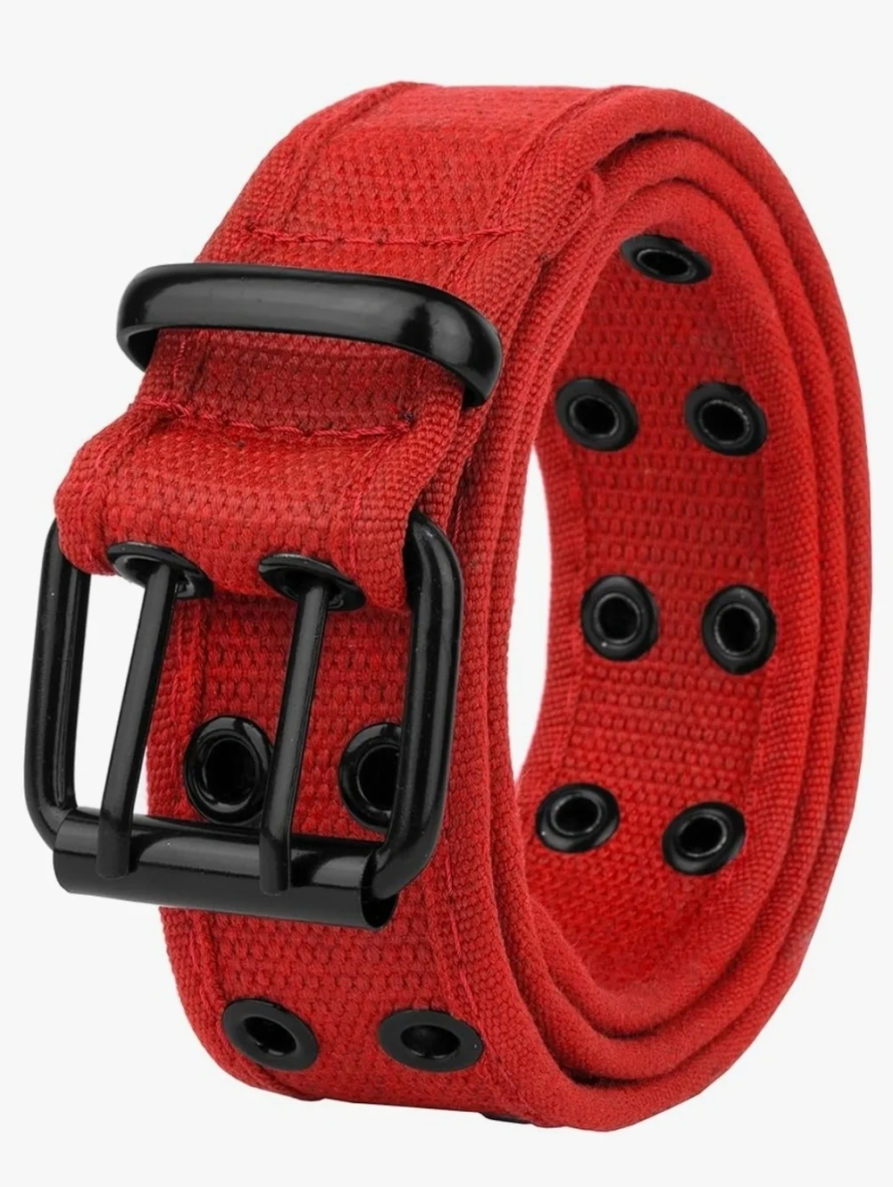 🔹️NWOT Red Double Grommet Canvas Unisex Belt Small